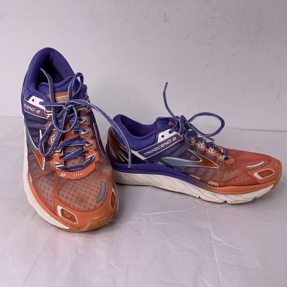 Womens Brooks Transcend 2 Running Walking Shoes Size 7 Purple Orange 1201831B802